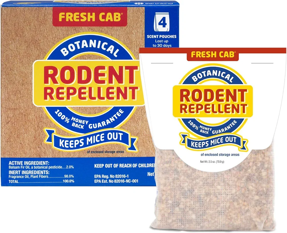 Fresh Cab Botanical Rodent Repellent 5 Scent Pouches - EPA Registered, Keeps Mice Out