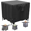 YOWDUTY Propane Fire Pit Cover Square 32 Inch, Waterproof Heavy Duty 600D Gas Fire Pit Table Cover 32 x 32 x 25 Inch, Fit 28/29/30/31/32 Inch Firepit Table, All-weather Protection For Patio Fire Table