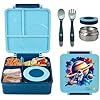 CANAIMA Bento Box for Kids with Thermos -1600ml Leak Proof Lunch Box - Amazing Designs - Microwave-Safe, BPA-Free, Easy to Clean Bento Lunch Box for Kids & Adults - School & Office