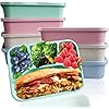 8 Pack Bento Box, Lunch Containers Wheat Straw Meal Prep Containers Reusable, Microwave and Dishwasher Safe Lunch Containers for Adults, Bento Lunch Box for Kids