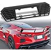 Etesan Rear License Plate Frame fit for C8 Corvette Stingray Z51 2020 2021 2022 2023 2024 2025 Glossy Aluminum and Black Carbon Fiber License Plate Frames