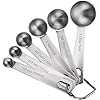 Measuring Spoons, Premium Heavy Duty 18/8 Stainless Steel Measuring Spoons Cups Set, Small Tablespoon with Metric and US Measurements, Set of 6 for Measuring Dry and Liquid Ingredients