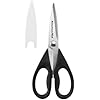 KitchenAid All Purpose Kitchen Shears with Protective Sheath Durable Stainless Steel Scissors, Dishwasher Safe, Soft Grip Comfort Handle, 8.72 Inch, Black