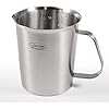 Newness Stainless Steel Measuring Cup, Metal Measuring Cup with Handle (Upgraded, 3 Marking Including Cup/ML/Ounce Scale), 16 Ounces (0.5 Liter, 2 Cup)