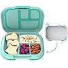 Bentgo Kids Chill Leak-Proof Lunch Box - Included Reusable Ice Pack Keeps Food Cold; 4-Compartment Bento Lunch Container; Microwave/Dishwasher Safe; 2 Year Manufacturer's Warranty (Aqua)