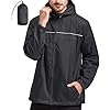 SWISSWELL Rain Jacket Men Waterproof Windbreaker, Lightweight Hooded Raincoat for Daily Casual