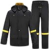 Ourcan Rain Suits for Men Waterproof Rain Gear Breathable Rain Coats Hooded Rain Jacket Pants