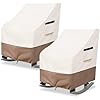 Krismile Outdoor Rocking Chair Cover 2 Pack,Heavy Duty Waterproof Patio Rocking Chairs Cover for 27" W x 34" D x 45" H Presidential Rocking Chair,Beige