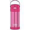 THERMOS FUNTAINER Water Bottle with Straw - 12 Ounce, Pink - Kids Stainless Steel Vacuum Insulated Water Bottle with Lid