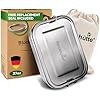 Blockhütte Stainless Steel Lunch Box I 27oz I with free sealing I Bento Box 3 Compartments, Leak-Proof Food Containers, Metal Lunchbox for Travel & Work, Eco-Friendly Meal Storage Solution