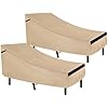 NEVERLAND Waterproof Patio Lounge Chair Cover, Outdoor Chaise Lounge Covers with Heavy Duty Material, 420D Waterproof Outdoor Chairs Cover 76L x 32W x 32H inch Golden (2 PACK)