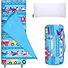 Wildkin Microfiber Nap Mat with Reusable Pillow for Boys and Girls, Perfect for Daycare and Preschool Toddler Sleeping Mat, Soft Cotton Blend Materials Nap Mat for Kids (Trains, Planes, and Trucks)