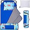 Wildkin Modern Nap Mat with Reusable Pillow for Boys & Girls, Ideal for Elementary Sleepovers, Made with Soft Cotton Blend Materials with Elastic Corner Straps - Nap Mat for Kids