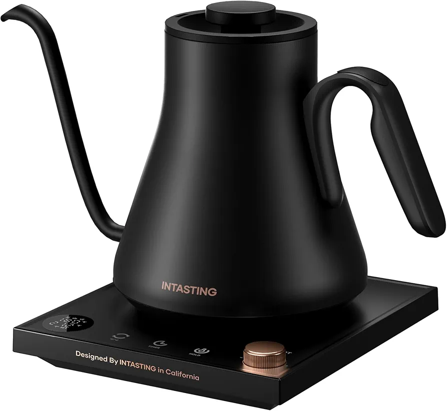 Electric Kettles, Gooseneck Electric Kettle, ±1℉ Temperature Control, Stainless Steel Inner, Quick Heating, for Pour Over Coffee, Brew Tea, Boil Hot Water, 0.9L Black