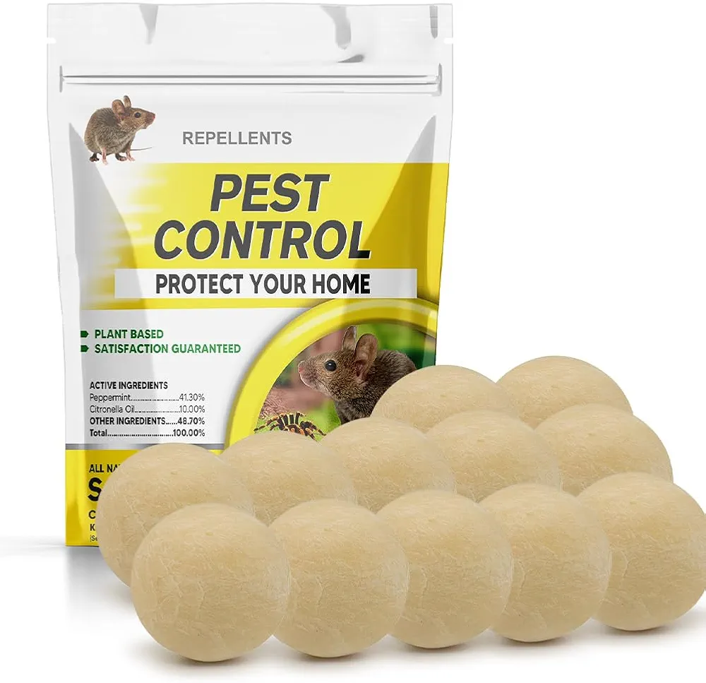 Pest Control, Peppermint Rodent Repellent, Rat Deterrent, Mice Repellent, Mouse Repellent, Naturally Repel Rodents,Silverfish,Spiders,Roaches,Ants,Moths,Squirrels,&Other Pests Repellent-12P