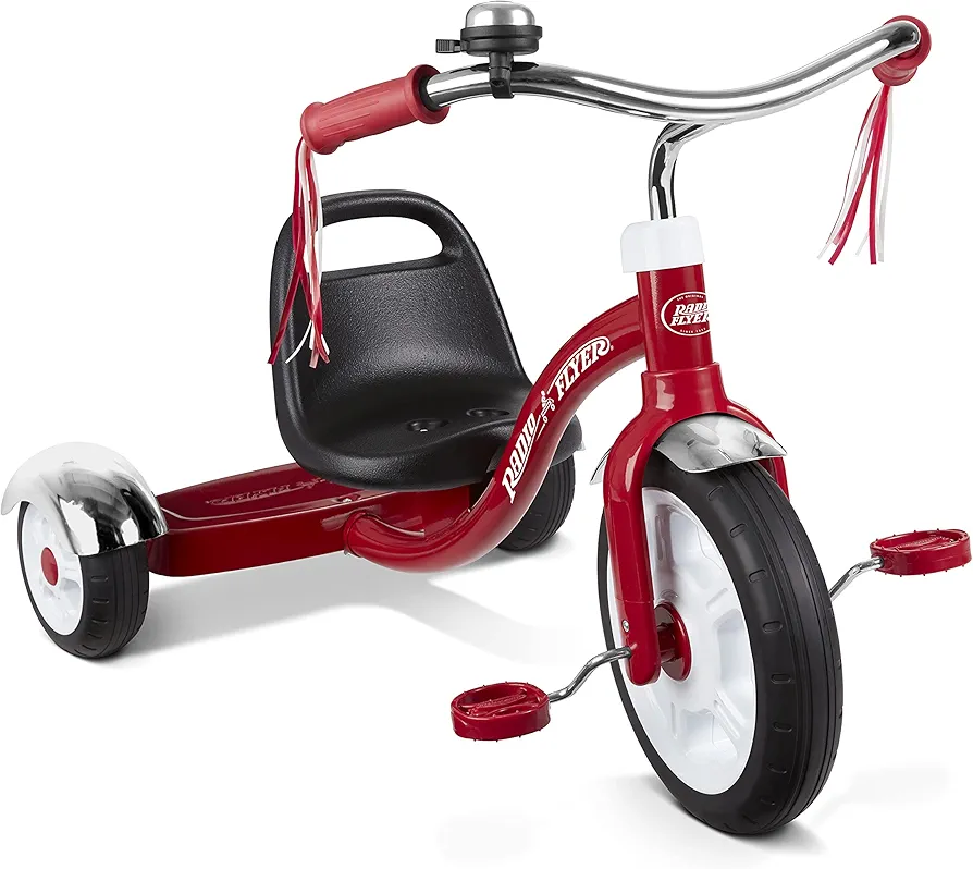 Radio Flyer Big Red Classic Tricycle, Toddler Trike, Tricycle for Toddlers Age 2.5-5, Toddler Bike,Large