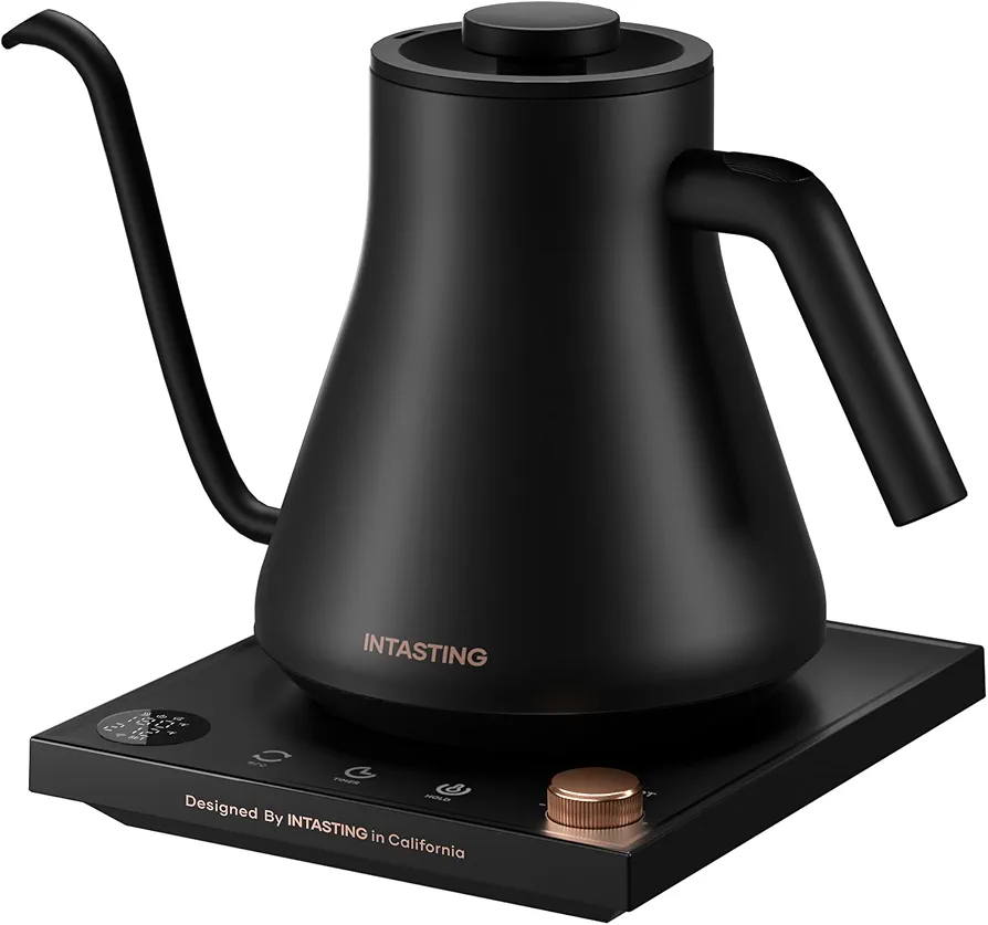 Electric Kettle, Gooseneck Electric Kettle, ±1℉ Temperature Control, Stainless Steel Inner, Quick Heating, for Pour Over Coffee, Brew Tea, Boil Hot Water, 0.9L Black