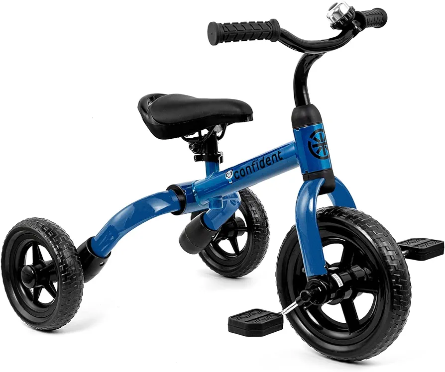 XPIY Tricycle for Toddlers Age 2-5 Years Old, 3 in 1 Folding Toddler Bike for Boys and Girls, Kids' Bike Trike with Detachable Pedal and Adjustable Seat (Blue)