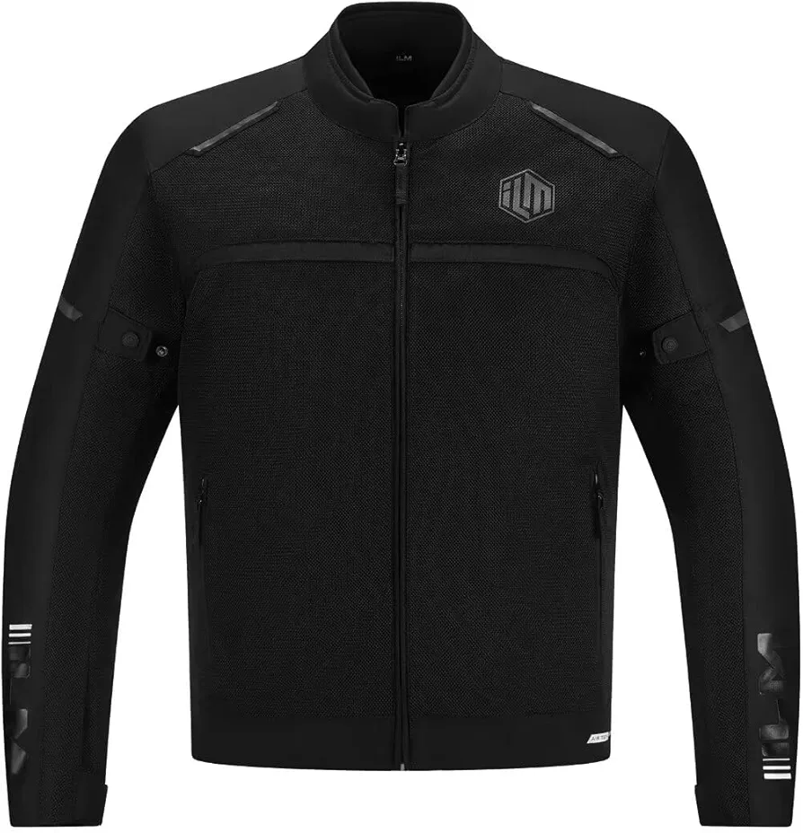 ILM Motorcycle Riding Jacket with Mesh CE Armor and Detachable Thermal Liner Dual Sport All Season for Men Model JAM1(Black, X-Large)