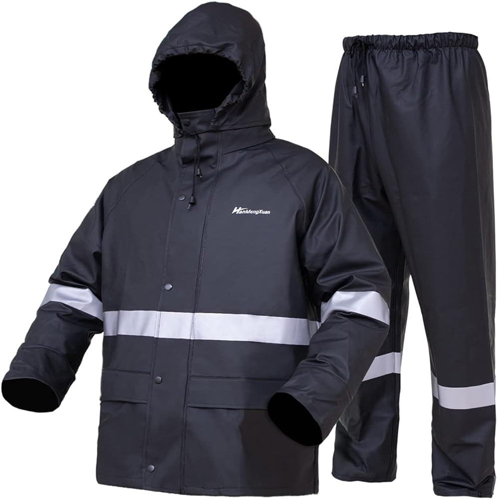 Rain Suits for Men Waterproof Work Heavy Duty Rain Suit Rain coats Rain Gear Jacket and Pants Rainwear