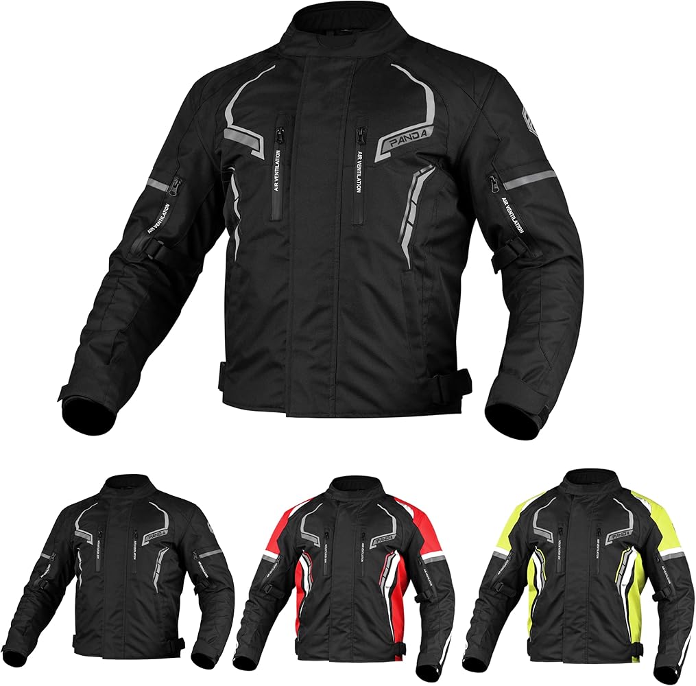 Mens Motorcycle Jacket Hi-Vis Waterproof CE Armored All Season Riding Enduro Dual Sport Cordura Biker Jacket