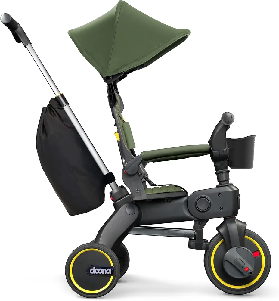 Doona Liki Trike S3, Desert Green - 5-in-1 Compact, Foldable Tricycle - Suitable for Toddlers 10 to 36 Months