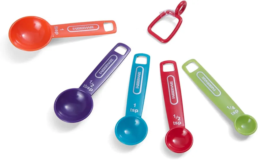 Farberware Professional Plastic Measuring Spoons, Set of 5, Colors may vary