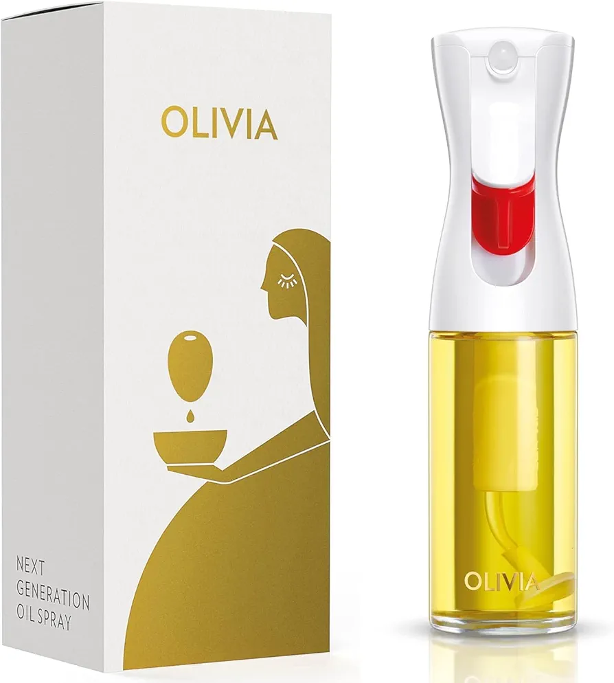 FLAIROSOL OLIVIA. The Original Advanced Oil Sprayer for Cooking, Salads, BBQs and More, Continuous Spray with Portion Control, Trusted by Chefs. Patented Technology. (Glass Bottle) (Gold Print)