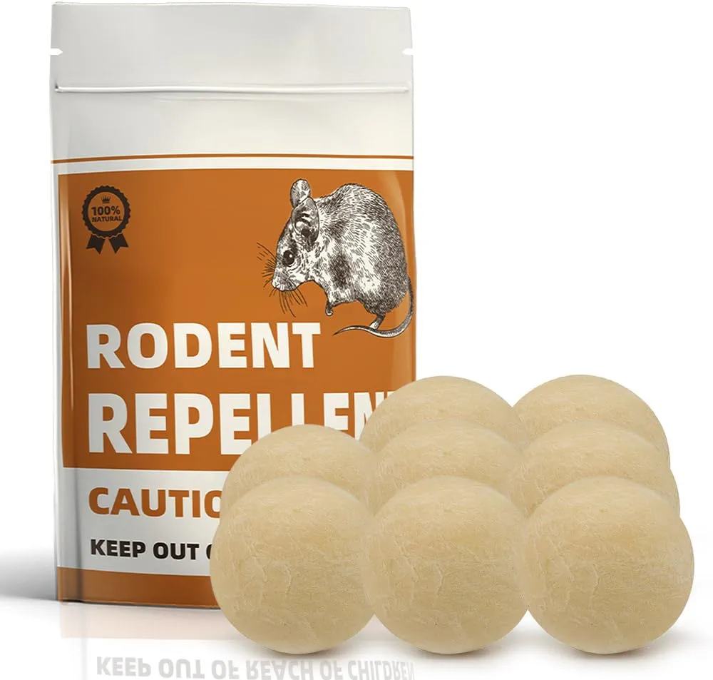 JUEVFRG Rodent Repellent, Mouse Repellent, Mice Repellents Indoor, Extra-Strength Peppermint to Repel Mice and Rats, Mice Deterrent, Mice Out, Mouse Away for Camper-8 Packs, Orange