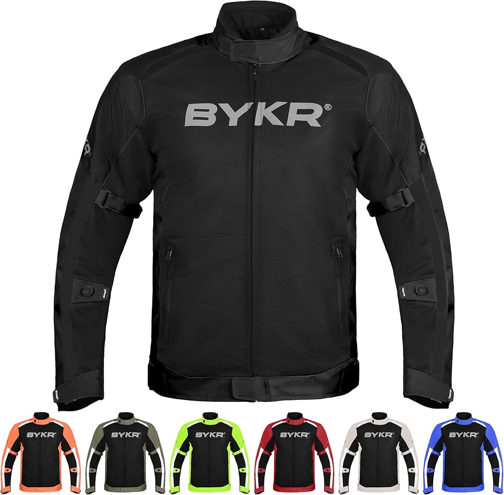 BYKR Mesh Motorcycle Jacket For Men Dual Sports Adventure Breathable Riding Protective Motorbike Jackets Enduro CE Armored