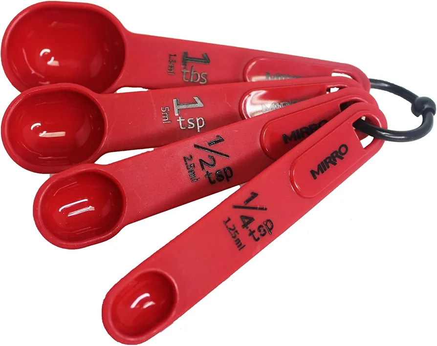 MIRRO 4pc Nested Measuring Spoons Set, Red