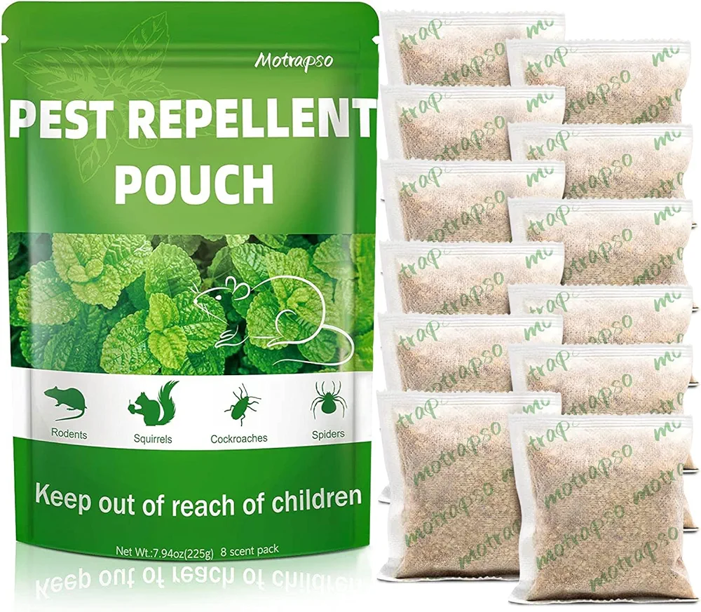 12 Pack Mouse Repellent Natural Peppermint Oils Rat Repellent Pouches, Mice Repellent