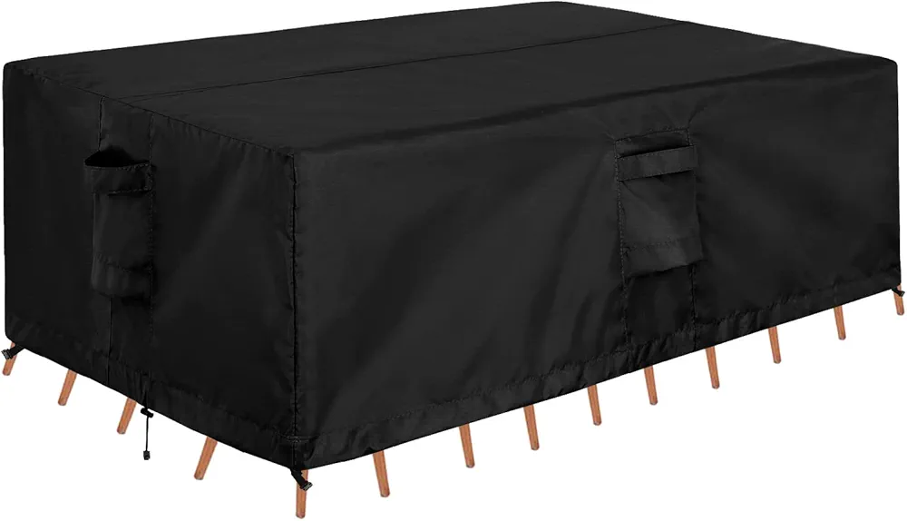 OutdoorLines Outdoor Waterproof Patio Table Furniture Set Covers - Rectangle Couch Sectional Cover Outside Weatherproof Patio Furniture Covering for Deck, Lawn and Backyard 74"L x 47"W x 28"H, Black