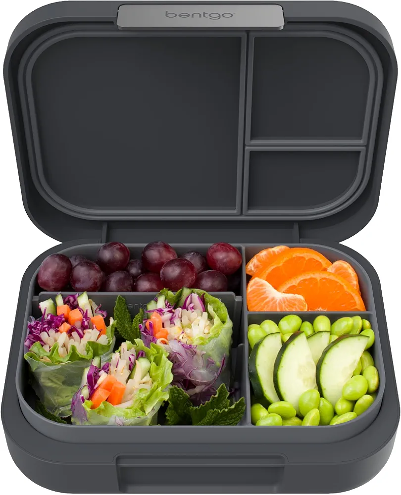 Bentgo Modern - Leak-Resistant Bento Lunch Box For Adults, Teens, & Larger Appetites; Reusable BPA-Free Meal Prep Container with 3 or 4 Compartments, Dishwasher/Microwave Safe; 44oz (Dark Gray)