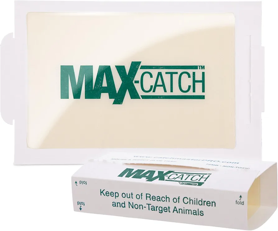 Catchmaster Max-Catch Mouse & Insect Glue Trap 36pk, Mouse Traps Indoor for Home, Sticky Pest Control Adhesive Tray for Catching Bugs, Rats & Rodents, Non Toxic Bulk Pre-Baited Glue Boards