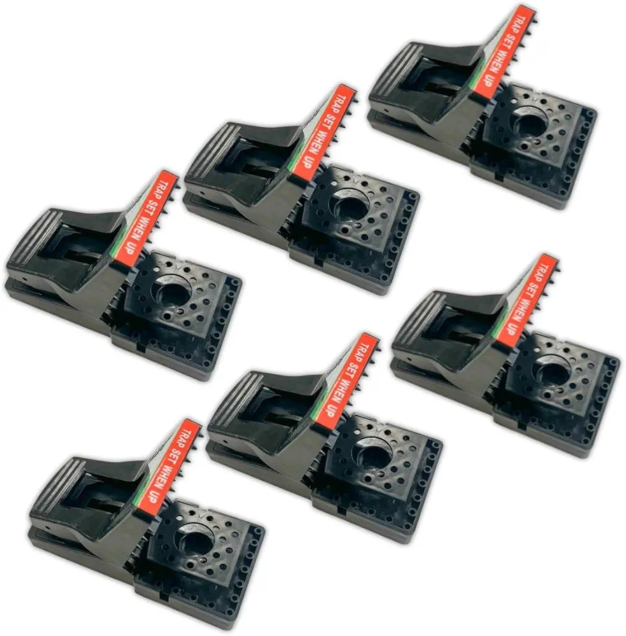 JT Eaton 410B-6 Jawz Plastic Rat Trap for Solid Or Liquid Bait, Pack of 6