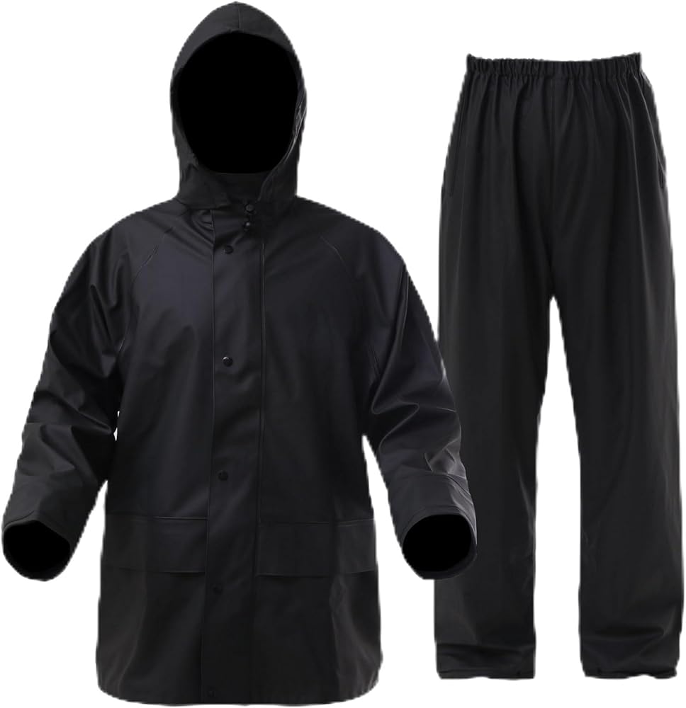 Rizzon Rain Suits for Men Waterproof - Heavy Duty Rain Gear with Rain Jacket & Pants for Fishing Camping Hiking