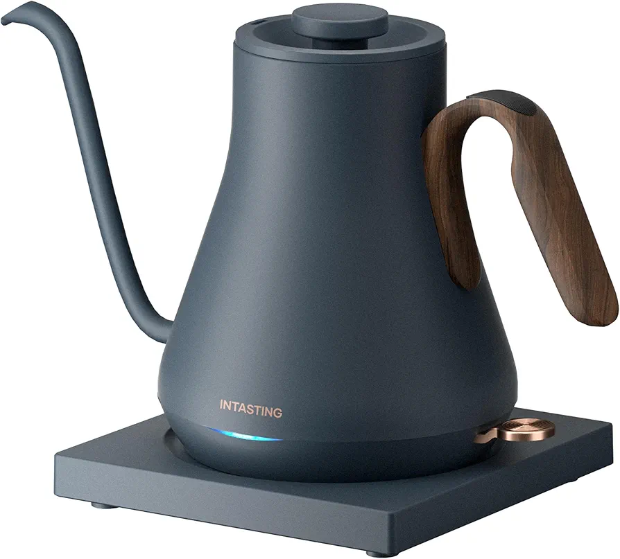 Electric Gooseneck Kettle 0.65mm Ultra-Fine Spout, Precise Water Flow Control, 304 Stainless Steel Inner, 0.9L, Auto Shut-Off, Boil Dry Protection (Navy)