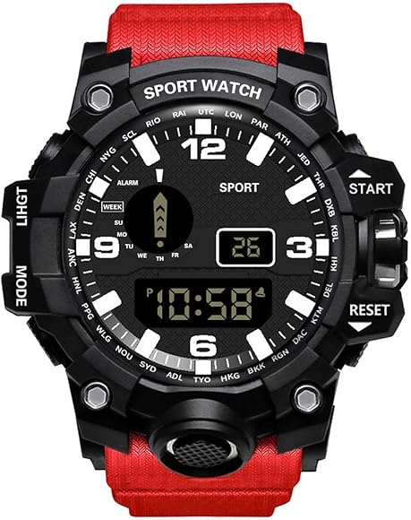 Men's Military Multifunctional Digital Watch Sports Watch Stylish Design Durable Strap Running Watch Men Women Student Accessories for Men