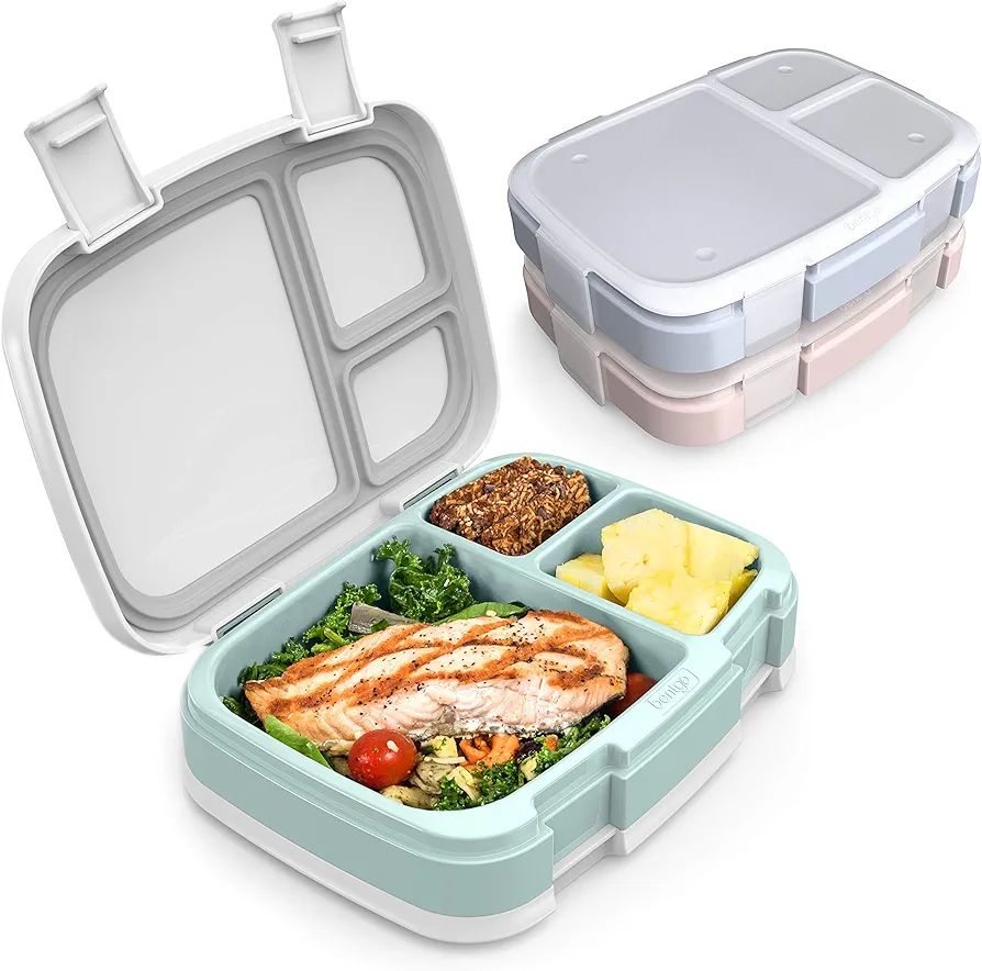 Bentgo Fresh 3-Pack Meal Prep Lunch Box Set - Reusable 3-Compartment Containers for meal Prepping, Healthy Eating On-the-Go, and Balanced Portion-Control - BPA-Free, Microwave & Dishwasher Safe