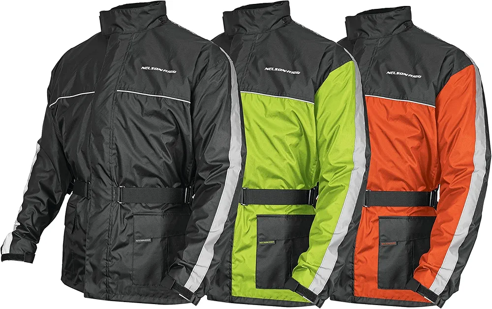 Nelson Rigg Solo Storm Rain Jacket, Waterproof, Breathable, and Packable, Black, Medium