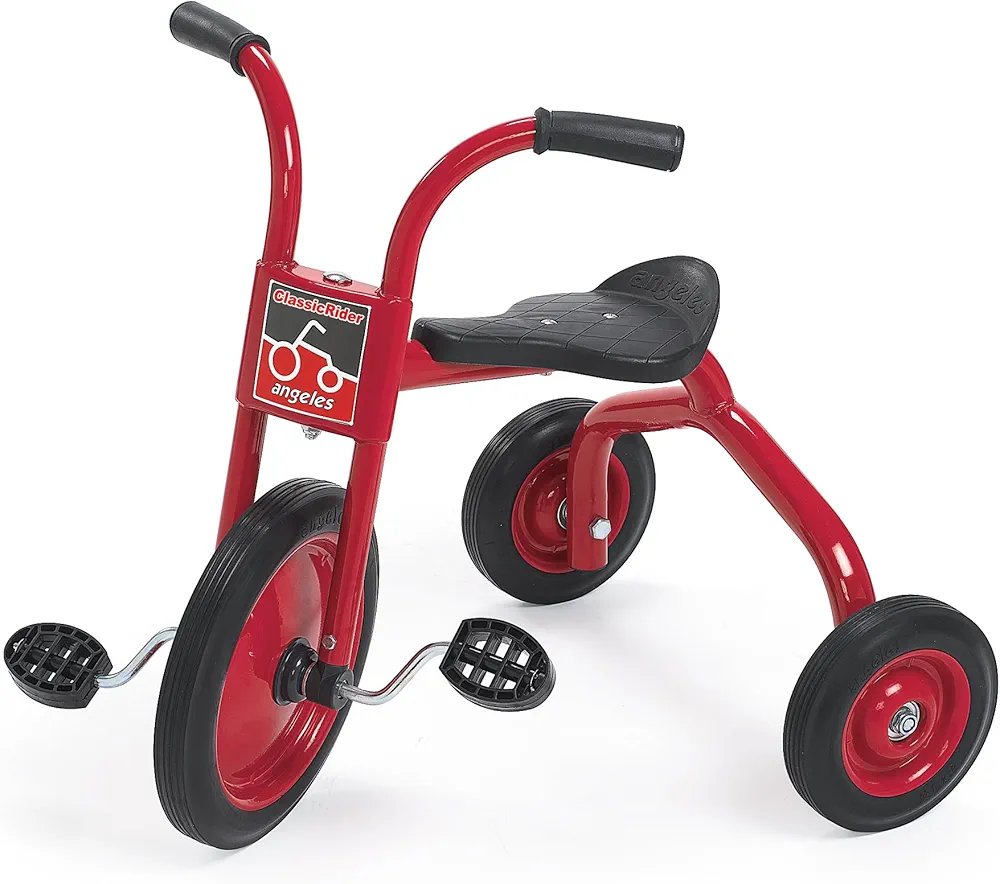 Children’s Factory ClassicRider 12" Toddler Tricycle, Kids Tricycle with Rubber Wheels, Red/Black