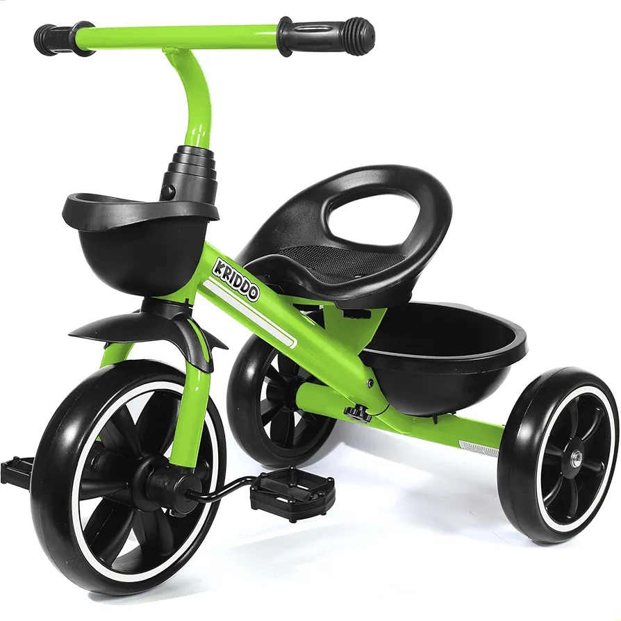 KRIDDO Tricycles Age 24 Month to 4 Years, Toddler Kids Trike for 2.5 to 5 Year Old, Gift for 2-4 Year Olds , Green