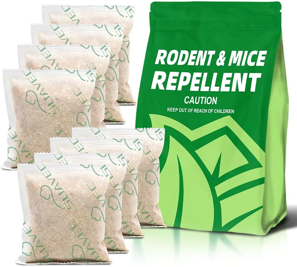 Rodent Repellent, Mice Repellent Pouches, Indoor Mouse Repellents, Extra-Strength Peppermint to Repel Mice and Rats, Mice Deterrent, Rat Repellant, Keep Mice Out Nesting in Cabinet-8 Pouches