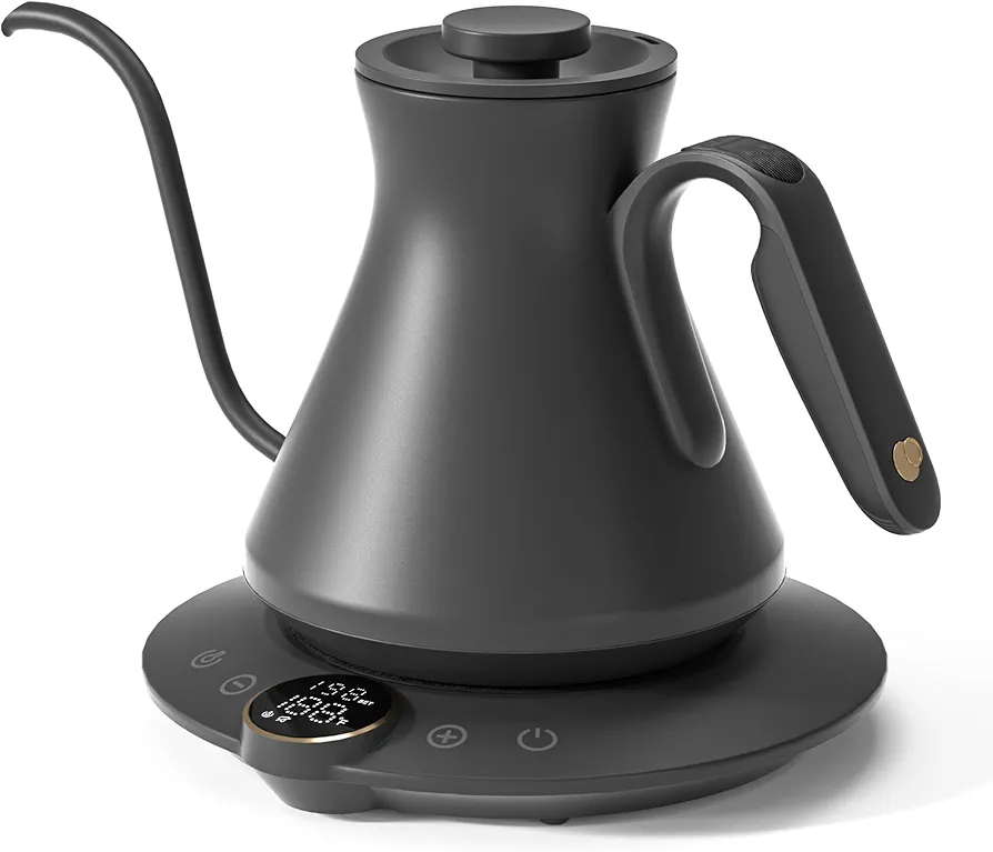 Cocinare Gooseneck Electric Kettle with One-touch ±1℉ Temperature Control & Digital Screen for Pour Over Coffee & Tea, Rapid Boil Hot Water, 0.6L Matte Black (FLOW B6)