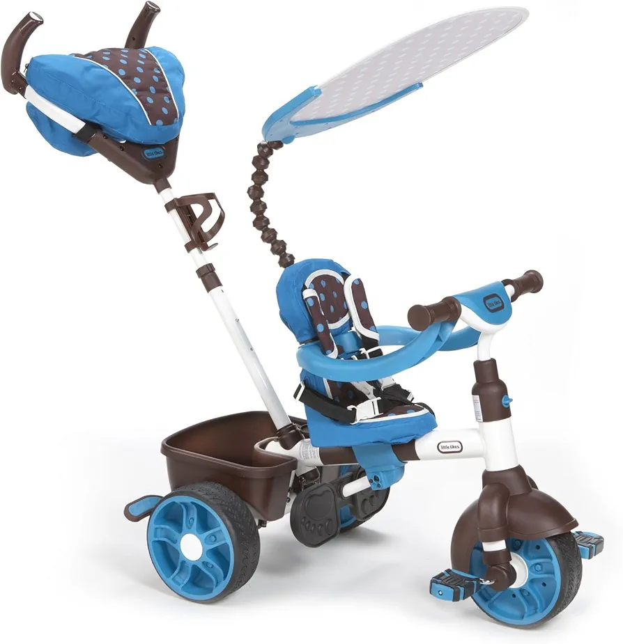 Little Tikes 4-in-1 Trike Ride On, Blue/White, Sports Edition