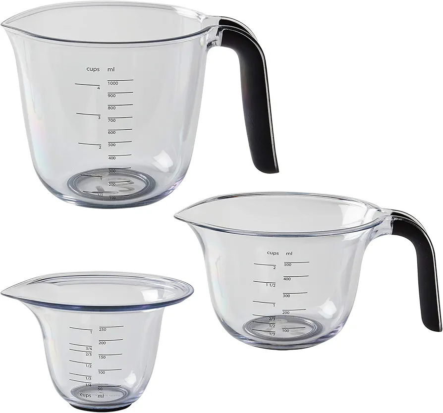 KitchenAid KQ298OSOBA Gourmet Set of 3 Measuring Jugs, Onyx