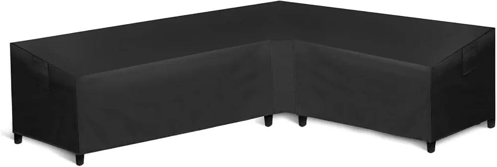 WLEAFJ Patio L-Shaped Sectional Sofa Cover Waterproof, Heavy Duty Outdoor Sectional Couch Cover, Lawn Patio Furniture Cover with Air Vent, Right Facing, 104" L/83 L x 32" D x 31" H