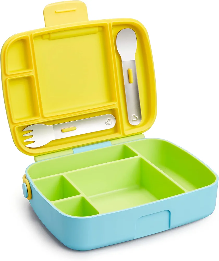 Munchkin® Lunch™ Bento Box for Kids, Includes Utensils, Green