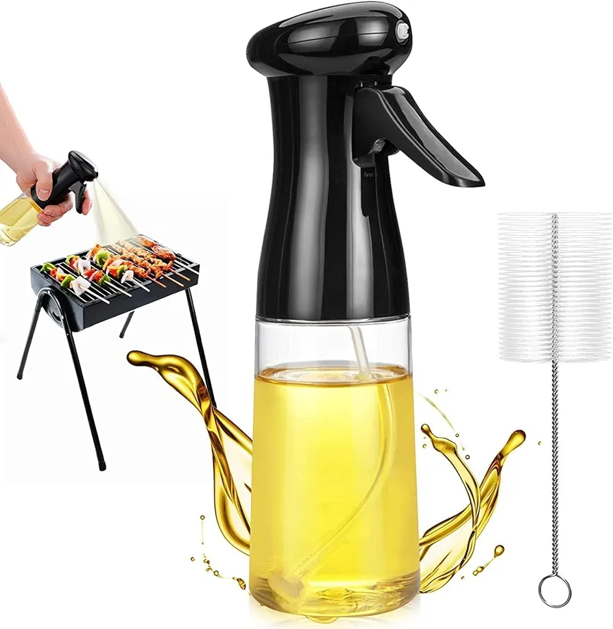 Olive Oil Sprayer for Cooking,200 ml Food Grade Olive Oil Spray Bottle Premium Oil Mister with Brush Oil Sprayer for Air Fryer, BBQ, Salad, Baking,Grilling Kitchen Tools